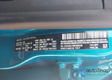 2022 Jeep Renegade Trailhawk 4X4 from USA, damaged, VIN ZACNJDC16NPN80349